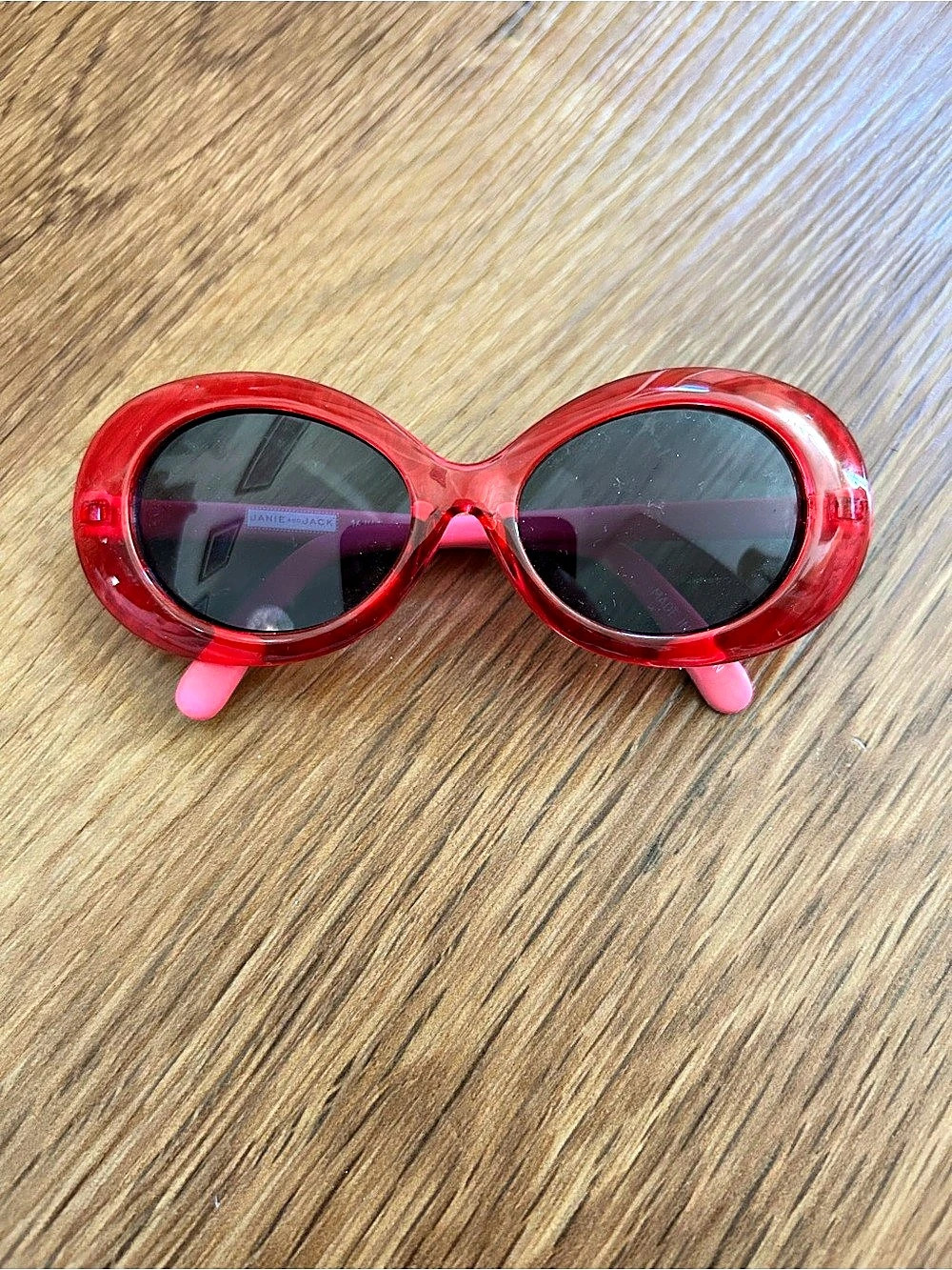 Janie and Jack Girls Pink & Red Oval Sunglasses Retro Y2K Style